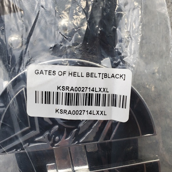 Killstar Gates of Hell Belt Womens 2XL Black Elastic Waist Goat Head Buckle - Picture 7 of 8